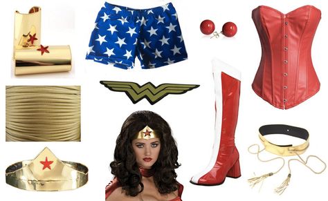 Wonder Woman Costume Modest Wonder Woman Costume, Woman Costume Diy, Diy Wonder Woman Costume, Wonder Woman Costume Diy, Wonder Woman Diy, Diy Girls Costumes, Wonder Woman Accessories, Recycled Costumes, Wonder Woman Outfit