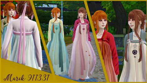 ShN set Masculine Clothing, Chinese Traditional Dress, Ancient Chinese Dress, Sims 4 Children, Sims Games, Hanfu Dress, Sims4 Clothes, Game Inspiration, Sims 4 Clothing