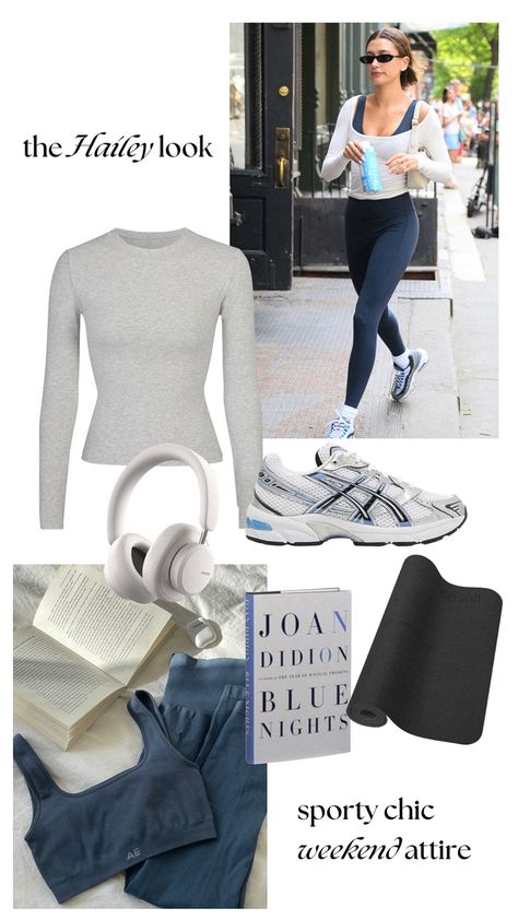 #fashion #moodboard #minimal #outfits #haileybieber #activewear 90s Activewear Fashion, Activewear Moodboard, Athleisure Lifestyle, 90s Activewear, Wellness Habits, Fashion Moodboard, Effective Workout Routines, Outfit Collage, Activewear Fashion