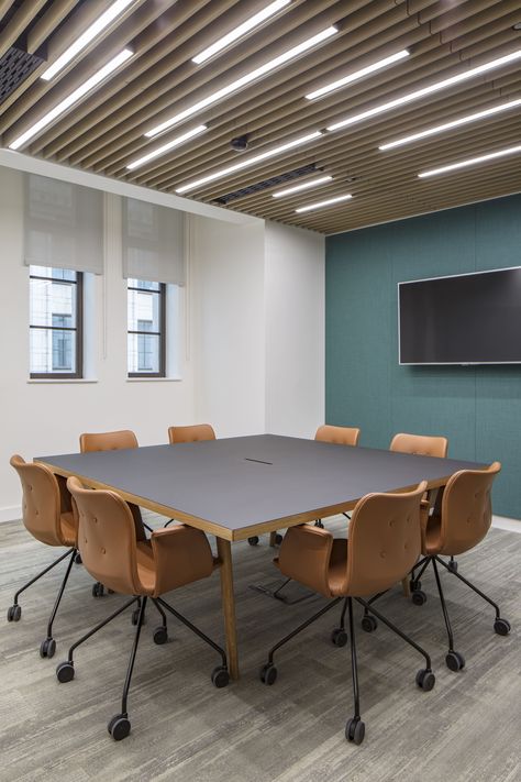 Square Conference Table, Office Meeting Room Interior, Boardroom Furniture, Meeting Room Furniture, Conference Room Design, Startup Office, Community Table, Meeting Room Design, Commercial Office Design