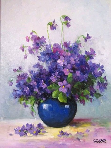 Oil Painting Basics, Flowers In Vase Painting, Pencil Drawings Of Flowers, Arte Van Gogh, Acrylic Painting Flowers, Flower Painting Canvas, Beauty Art Drawings, Art Painting Gallery, Watercolor Flower Art