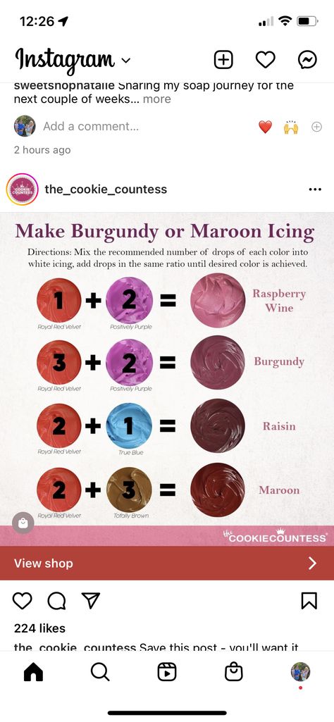 How To Make Burgundy Royal Icing, Burgundy Frosting, Maroon Buttercream, Maroon Icing How To Make, Maroon Royal Icing, Frosting Color Guide, 30th Birthday Cakes For Men, Icing Color Chart, Piping Buttercream