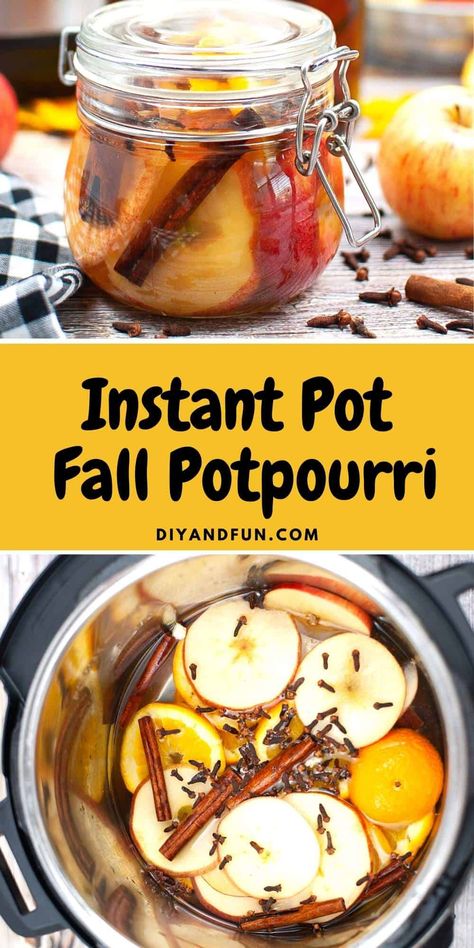 Fall Potpourri Stovetop, Potpourri Recipe, Fall Potpourri, Mason Jar Recipe, Homemade Potpourri, Instant Pot Slow Cooker, Make Your Home Smell Amazing, Potpourri Recipes, Best Pressure Cooker