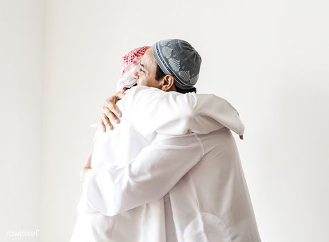 Muslim men hugging each other | premium image by rawpixel.com Men Hugging Each Other, Men Hugging, Islamic Dps, Muslim Friends, People Hugging, Man Hug, Pic Edit, Islam Ramadan, Best Lifestyle