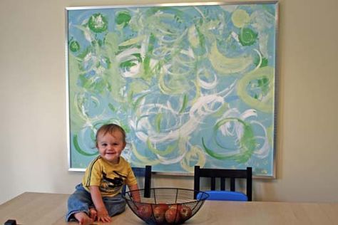 Family Diy Painting Canvases, Cheap Canvas, Bad Painting, Thrift Store Art, Inexpensive Art, Bad Art, Large Canvas Painting, Diy Nursery, Old Paintings