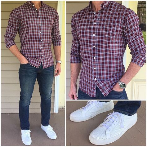 Chris Mehan no Instagram: “Wednesday Casual 👖👟 I went with a super casual outfit today featuring my favorite new sneakers. 🔥🔥🔥 Do you like this…” Chris Mehan, Capsule Wardrobe Men, Super Casual Outfits, Ropa Semi Formal, How To Wear Shirt, Mens Summer Outfits, Mens Casual Dress Outfits, Mens Casual Dress, Todays Outfit