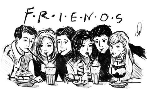 Friends Sketch, Art Du Croquis, Friends Episodes, Friends Poster, Friends Cast, Friends Tv Series, Friends Moments, Friends Series, Friend Memes