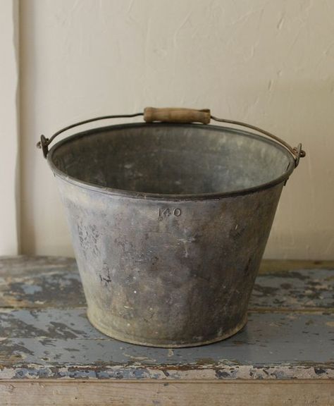 Milk Bucket, Milk Pail, Old Bucket, Galvanized Buckets, Galvanized Tub, French Farmhouse Style, English Country Cottage, Vintage Bucket, Watering Cans