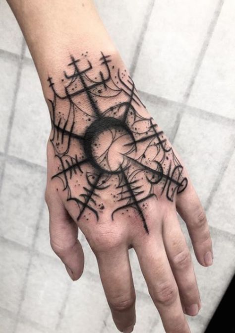 Rune Hand Tattoo, Nordic Hand Tattoos For Guys, Nordic Tattoo Hand, Viking Hand Tattoo Ideas, Nordic Hand Tattoo, Viking Hand Tattoos For Women, Viking Hand Tattoos For Guys, Viking Hand Tattoo, Vegvisir Hand Tattoo