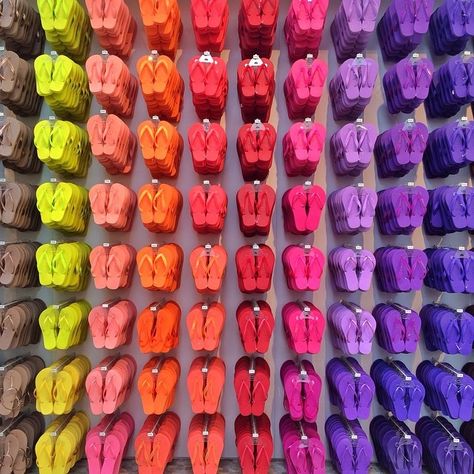 Via Instagram: sincerelyjules Slippers Display Retail, Cute Multicolor Beach Flip Flops, Rainbows Flip Flop, Pretty Flip Flops, Rainbow Flip Flops, Green Flip Flops, Multicolor Non-slip Summer Flip Flops, Cheap Multicolor Non-slip Flip Flops, Rainbow Pictures