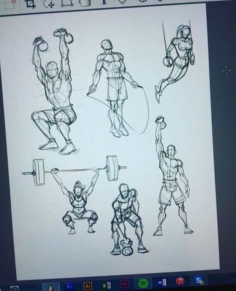 Since I just started doing CrossFit a little more than two weeks ago, I whipped up some late night cool-down sketches last night.  When drawing action poses, it's always best to look at google images for reference photos.  Once you draw action poses enough, eventually you'll be able to draw them from memory   #drawing #sketching #figuredrawing #actionposes #digitalsketching #crossfit #digitalartist #art #artwork #digitalart #cintiq13hd #cintiq #tablet #illustration #autodesksketchbook Drawing Action Poses, Tablet Illustration, Crossfit Tshirts, Memory Drawing, Gym Art, Drawing Sketching, Fitness Tattoos, Wall Drawing, Drawing Tablet