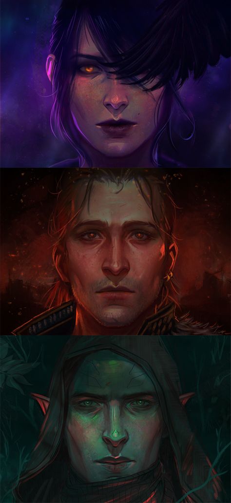 Apostates (Dragon Age — Morrigan, Anders, Solas) by Withoutafuss.deviantart.com on @DeviantArt Dragon Age Morrigan, Anders Dragon Age, Dragon Age Tarot Cards, Solas Dragon Age, Hawke Dragon Age, Dragon Age Characters, Dragon Age 3, Grey Warden, Dragon Age Series