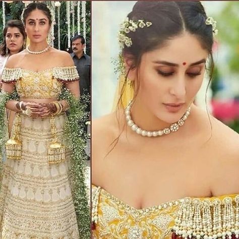 Indian Bridal Bun Hairstyles, Indian Bridal Bun, Kareena Kapoor Hairstyles, Bridal Bun Hairstyles, Indian Formals, Beautiful Lehenga, Bollywood Bridal, Engagement Hairstyles, Simple Jewellery