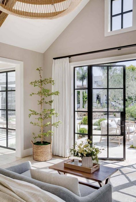 Newport Beach House, Brooke Wagner Design, Interior Design Secrets, Brooke Wagner, Beach House Tour, Steel Doors And Windows, Front Courtyard, Serene Bedroom, Indoor Outdoor Living