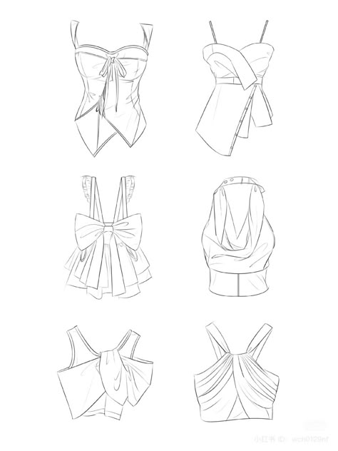 Bows Sketches, Tops Sketches, Bodysuit Drawing, Bow Sketch, Male Character Design, Fashion Model Drawing, Fashion Illustration Tutorial, Fashion Illustration Collage, Fashion Design Books