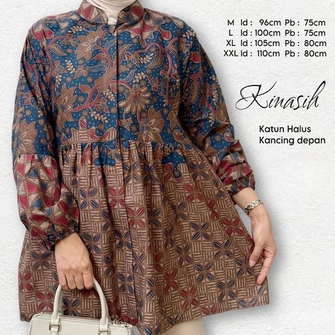 KINASIH BLOUSE BATIK KANTORAN DESC: *) Bahan katun PRIMISIMA karakter lembut, tipis, lemes, jatuh. *) Proses batik print handmade dengan teknik dan pencelupan warna ramah lingkungan. SIZE: *) Lingkar dada all size, muat ukuran m 96cm, l 100cm, Xl 105cm, XXL 110cm, *) Panjang 75 - 80 cm 𝗕𝗔𝗧𝗜𝗞 𝗞𝗟𝗔𝗦𝗜𝗞 𝗦𝗢𝗟𝗢 𝘣𝘢𝘯𝘨𝘨𝘢 𝘣𝘶𝘴𝘢𝘯𝘢 𝘵𝘳𝘢𝘥𝘪𝘴𝘪 0882 2116 4339 ᴡᴡᴡ.ʙᴀᴛɪᴋʟᴀꜱɪᴋ.ɪᴅ . . 🍀𝘗𝘌𝘙𝘊𝘈𝘠𝘈𝘒𝘈𝘕 𝘜𝘙𝘜𝘚𝘈𝘕 𝘉𝘈𝘛𝘐𝘒 𝘗𝘈𝘋𝘈 𝘒𝘈𝘔𝘐, 𝘋𝘌𝘕𝘎𝘈𝘕 𝘗𝘌𝘕𝘎𝘈𝘓𝘈𝘔𝘈𝘕 𝘓𝘌𝘉𝘐𝘏 𝘋𝘈𝘙𝘐 10 𝘛𝘈𝘏𝘜𝘕 🍀𝘗𝘈𝘚𝘛𝘐𝘒𝘈𝘕 𝘗𝘙𝘖𝘋𝘜𝘒 𝘖𝘙𝘐𝘎𝘐𝘕𝘈𝘓 𝘉𝘈𝘛𝘐𝘒 𝘒𝘓𝘈𝘚𝘐𝘒 𝘚𝘖𝘓𝘖 🍀𝘔𝘌𝘕𝘌𝘙𝘐𝘔𝘈 ... Batik Fashion Modern, Batik Blouse, Batik Modern, Kebaya Muslim, Formal Tops, Batik Design, Batik Fashion, Batik Print, Trendy Fashion Tops