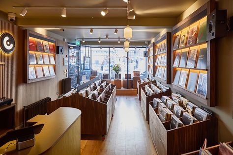 Capsule Records - Hove | Record shop design | Engaging Interiors Restaurant Exterior Design, Vinyl Record Shop, What Is Design, Retail Interior Design, Outside Seating, Spa Interior, Coffee Shops Interior, Store Interiors, Soul Jazz