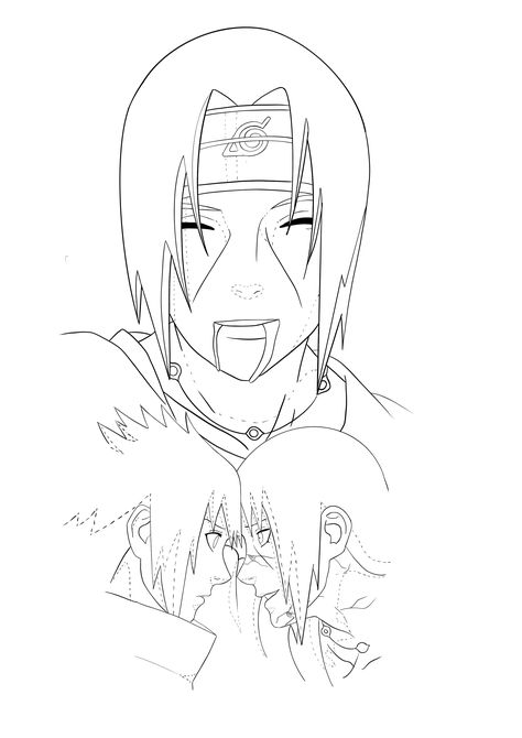 Itachi Tattoo Stencil, Naruto Tattoo Stencil, Anime Tattoo Stencil, Anime Outline, Outline Stencil, Character Outline, Itachi Sasuke, Card Tattoo Designs, Anime Lineart