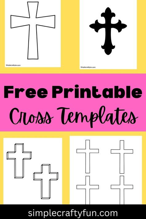 Cross templates with different designs Cross Preschool Crafts, Cross Pictures Image, Cross Template Free Printable, Printable Cross Template, Cross Template, Easter Crosses, Printable Cross, Easter Printables Free, Sunday School Activities