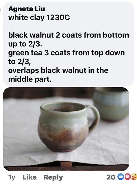 Green Tea Mayco Glaze, Mayco Glaze Black Walnut, Black Walnut Glaze Combinations, Green Tea Glaze Combinations, Glaze Painting, Mayco Glaze, Ceramics Glaze, Ceramic Glazing, Glaze Combinations