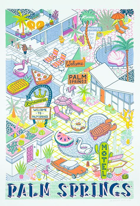 80s Palm Springs, Vintage Palm Springs Aesthetic, Vintage Palm Springs, Spring Cartoon, Palm Springs Aesthetic, Palm Spring, Mid Century Architecture, London Clubs, Spring Prints