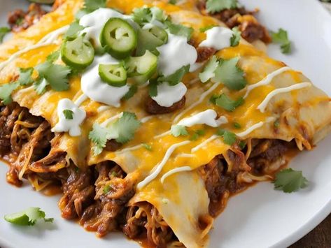 Delicious Shredded Beef Enchiladas: A Satisfying Mexican Classic - NewsBreak Shredded Beef Enchilada Recipe, Beef Enchiladas Casserole, Creamy Chicken Spaghetti Recipe, Beef Lentil Soup, Cheese Enchilada Casserole, Classic Egg Salad Sandwich, Shredded Beef Enchiladas, Sausage Potato Casserole, Cheese Quesadilla Recipe