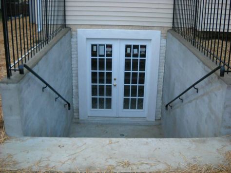 Walkout Basement French Door.Before Walkout Basement Door, Basement Entry, Basement Stairwell, Basement Door, Basement Steps, Exterior Entrance, Basement Doors, Basement Entrance, Basement Home Theater