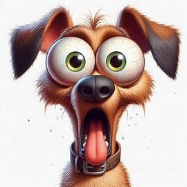 Funny surprised dog with bulging eyes in caricature style,art colored pencils,detailed drawing,naive,cartoon,cartoon,fun,sharp shot,32k,best quality - Image Creator from Microsoft Designer Animated Dogs Cartoon, Amazon Artwork, Surprised Dog, Dog Caricature, Funny Clipart, Bulging Eyes, Cartoon Fun, Goofy Dog, Coloring Contest