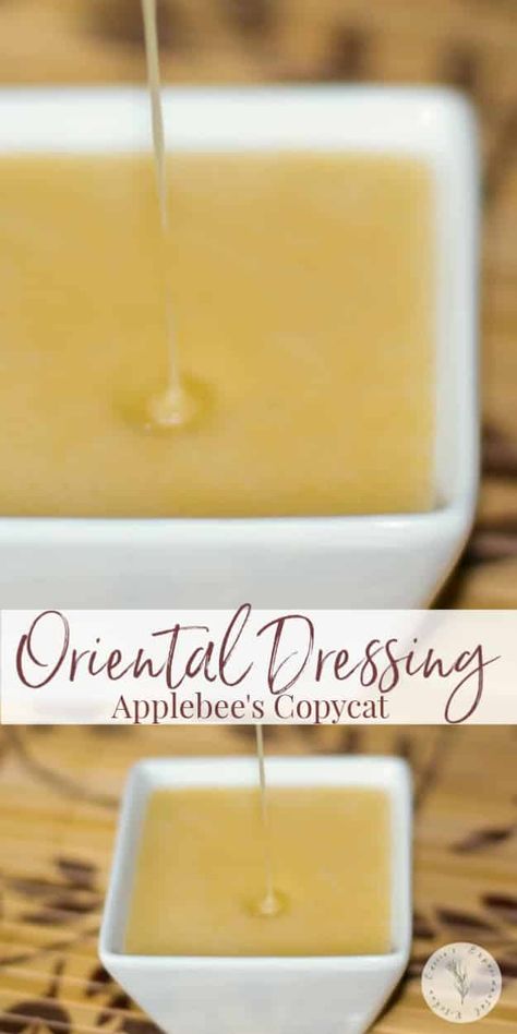 Make Applebee's Oriental Dressing in the comfort of your own home. It's perfect on salad or sandwiches and the family is going to love it! Chicken Salad Dressing, Asian Salad Dressing, Grilled Chicken Tacos, Monte Cristo Sandwich, Salad Dressing Recipes Homemade, Warm Salad, Marinade Sauce, Asian Salad, Homemade Salads