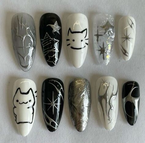 #CreativeIdeas #HomeTrends #Inspiration #Inspo #Motivation #Trends #Ideas Silly Nails, Car Nails, Ongles Goth, Creative Nail Ideas, How To Have Style, Fake Nails Designs, Punk Nails, Goth Nails, Grunge Nails