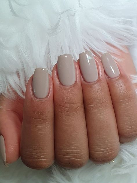 Nail Designs Work Appropriate, Gel Nails Neutral Colors Classy, Short Nail Colour Ideas, Shorter Dip Nails, Fall Nail Inspo Short Simple, Short Nail Designs Plain Color, Short Plain Acrylic Nails Simple Colour, Shalack Nails Short, Olives Nails