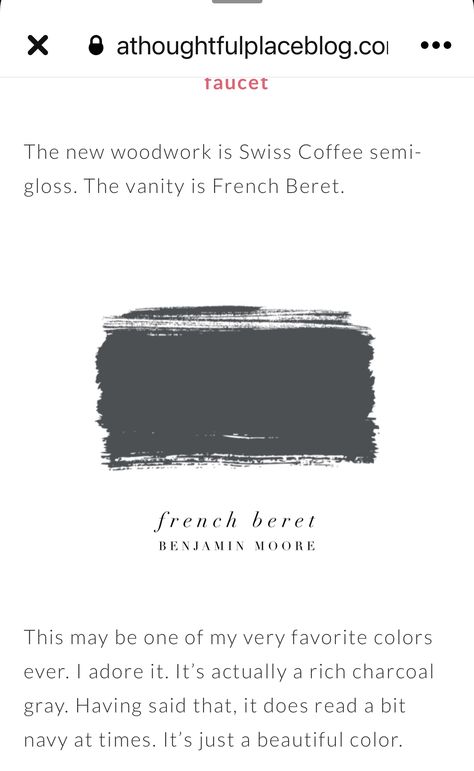 Bm French Beret, French Beret Benjamin Moore, Bathroom Paint Colors 2023, Benjamin Moore Bathroom, Kitchen 2023, Office Paint Colors, Office Paint, Colors 2023, Bathroom Paint