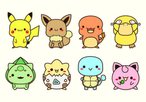 Easy Pokemon, Baby Pokemon, Pokemon Stickers, Cute Pokemon Pictures, 강아지 그림, Cute Pokemon Wallpaper, Cute Animal Drawings Kawaii, Cute Kawaii Drawings, Pokemon Drawings