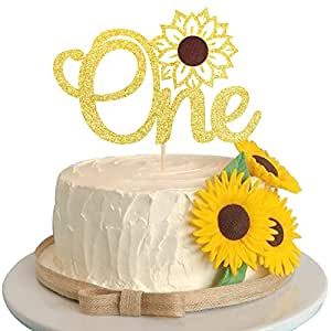 Sunflower Party Themes, Sunflower Cake Topper, Sunflower First Birthday, Sunflower Cake, Baby Shower Cake Decorations, Baby Shower Party Themes, One Cake Topper, 1st Birthday Cake Topper, One Cake