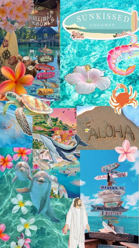 Collage Summer Themed Wallpaper, Ocean God, Summer Prints Wallpaper, Summer Beach Wallpaper, Iphone Wallpaper Preppy, Beach Wall Collage, Cute Home Screen Wallpaper, Cute Summer Wallpapers, Wallpaper Iphone Summer