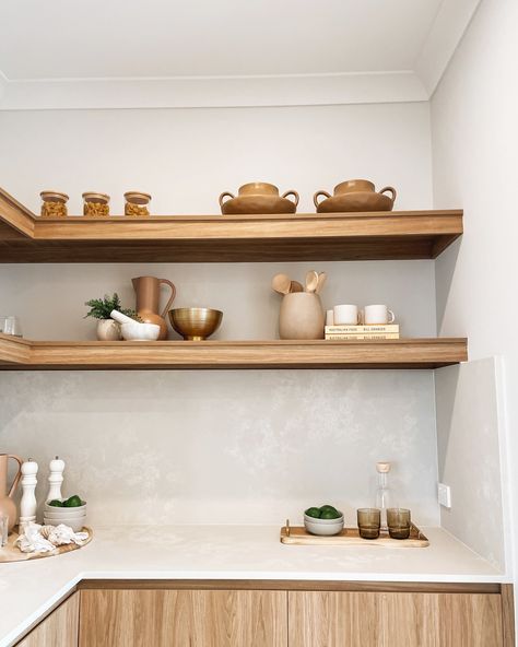 Kitchen & Open Shelving Open shelves in the kitchen are a beautiful way to showcase your favorite design pieces and add color with plants. I also think they can be dust collectors and won’t look good with clutter. Despite the dusting they require, I still wanted them. I’ll let you know if it was a mistake 😆 One of our shelves will be next to the stove (like photo 2), which isn’t ideal with cooking oils, but oh well. We’ll add a nice plant there and get a good duster 🪴 In the pantry, we wan... Shelves In The Kitchen, Kitchen Open Shelving, Pantry Goals, Kitchen Open, Like Photo, Cooking Oils, Dust Collector, Oh Well, Open Shelves