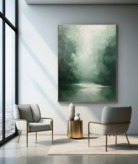 Large Landscape Painting Green Texture Canvas Art Green Abstract Wall Art Green Landscape Wall Art Green Minimalism Painting Modern Wall Art - Etsy Green Painting Ideas, Green Art Painting, Canvas Art Green, Green Oil Painting, Texture Canvas Art, Wooden Box Packaging, Green Abstract Art, Large Landscape Painting, Painting Shop