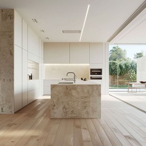 Brighton Design | Kitchen Design with Travertine! The timeless elegance of travertine in a modern kitchen setting. From sleek countertops to stylish... | Instagram Modern Kitchen Inspiration, Lighting Design Interior, Smart Technology, Lasercut Design, Smart Technologies, Design Kitchen, Contemporary Kitchen, Table Top Decor, White Kitchen