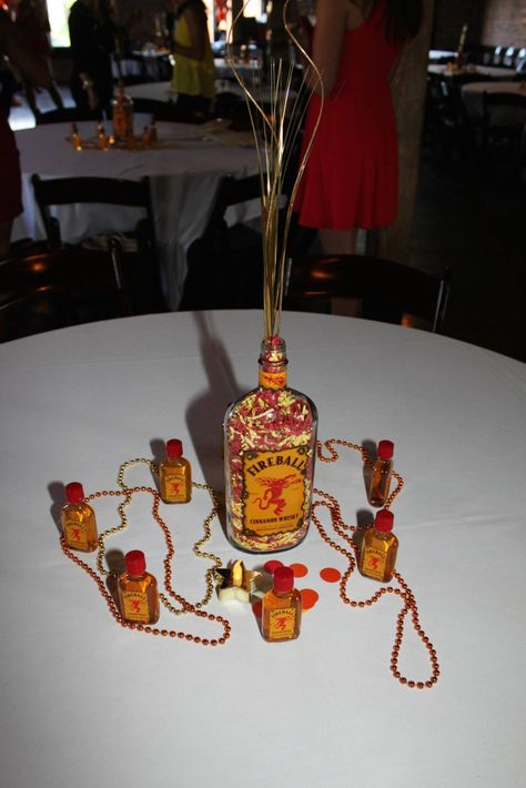 Fireball themed birthday roast/party Fireball Themed Birthday Party, Fireball Birthday Party, Fireball Themed Party, Liquor Themed Birthday Party, Fireball Birthday, Birthday Ideas For Mom, 60th Birthday Ideas, Fireball Shot, 60th Birthday Ideas For Mom