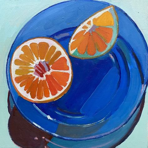 Blue Orange Canvas Art Painting Ideas, Art Painting Ideas, Blue Drawings, Orange Painting, New Mommy, Blue Poster, Orange Aesthetic, Orange Art, First Fathers Day