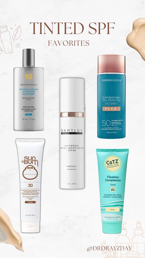 Dermatologist recommended best tinted sunscreens Tower 28 Tinted Sunscreen, Cerave Tinted Mineral Sunscreen, Saie Slip Tint Dewy Tinted Moisturizer Spf 35 Sunscreen, Drmtlgy Tinted Sunscreen, Non Comedogenic Sunscreen, Tinted Spf, Dry Skin Care, Oily Skin Care, Broad Spectrum Sunscreen