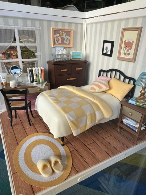 Mini Room Diorama, Bedroom Diorama, Room Diorama, Spider House, Miniature Bedroom, Mini Room, Doll Furniture Diy, Mini Doll House, Doll House Crafts