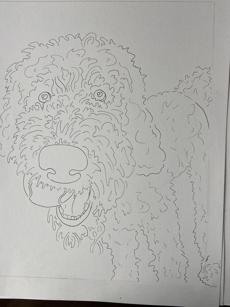 Labradoodle Painting, Labradoodle Drawing, Pet Drawings, Dog Diy, Painting Easy, Doodle Dog, Favorite Animals, Window Art, Labradoodle