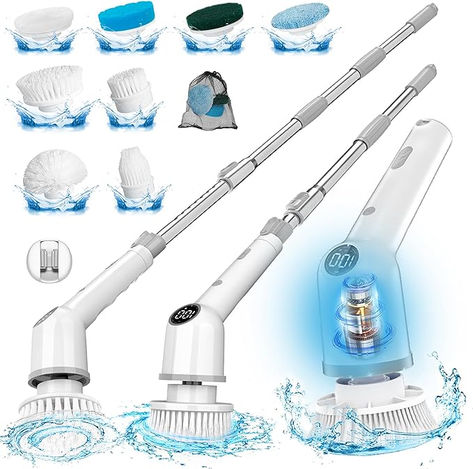 This upgraded cordless cleaning brush has 3 adjustable speeds: 360RPM, 400RPM, 450RPM. It can easily remove stubborn stains. Ideal product for cleaning kitchen, toilets, bathtubs, stone tile floors, recesses and hard-to-reach places. Its cordless design makes it useful anywhere, anytime at home. Give your home a brand new look! In Kitchen Dining, Stone Tile Flooring, Electric Cleaning Brush, Floor Scrubber, Cleaning Kitchen, Shower Scrubber, Kitchen Counters, Tile Floors, Scrub Brush