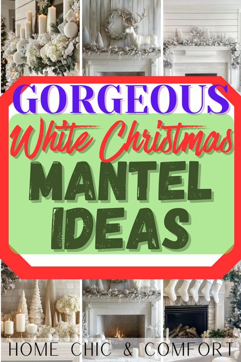 christmas decor ideas, christmas mantel decorating ideas, christmas fireplace mantels, christmas mantel garland, christmas mantel decorating ideas simple, christmas mantel decorations fireplaces, christmas mantels with tv, white christmas decor, white christmas decorations White Fireplace Decor Ideas, White Christmas Mantle Decor, White Mantel Decor, White Christmas Mantle, Christmas Mantles Ideas Fireplaces, White Mantle Decor, Christmas Mantle Ideas, Christmas Mantel Ideas, Christmas Mantel Decorating Ideas