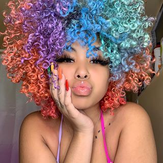 Pride month 🏳️‍🌈🏳️‍🌈 , comment your favorite color ? #spam Lashes in “Rasta” from @prettybarbminks Colorful Curly Hair, Rainbow Hairstyles, Curly Hair Model, Which Hair Colour, Andong, Temporary Hair Color, Dyed Natural Hair, Black Rainbow, Hair Painting