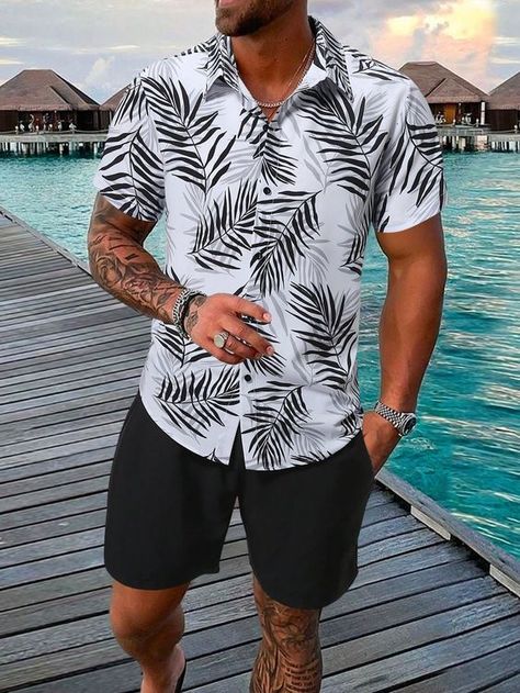 ordered a 150 but received a 160. shirt is fine. not overly detailed Mens Beachwear Fashion, Resort Wear Mens Fashion Men, All Inclusive Resort Outfit Ideas Men, Men Island Vacation Outfit, Men Vacation Outfits Beach Black Men, Mens Clothing Styles Casual Summer, Men Resort Wear, Men Cruise Outfits, Hawian Outfits