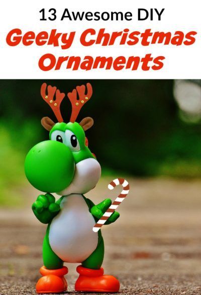 Check out this list of thirteen awesome DIY geeky Christmas ornaments. Whether you're a fan of Harry Potter,  a little nerdy about Super Mario Brothers or just love Game of Thrones, we've got an ornament you have to try making! Mario Christmas Ornaments, Geeky Christmas Decorations, Super Mario Christmas, Frozen Christmas Ornaments, Geeky Christmas, Mario Christmas, Mario Brother, Nerd Christmas, Nerdy Christmas