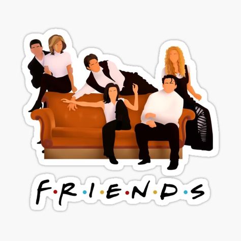 Friends Stickers | Redbubble Printable Friends, Friends Stickers, Friends Sketch, Friends Scenes, Preppy Stickers, Friends Episodes, Friends Poster, Friends Cast, Cute Laptop Stickers