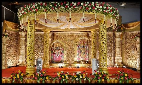 Kalyana Mandapam Decorations, Leaf Decor Wedding, Marriage Hall, Sri Ramakrishna, Mandap Design, Crockery Unit Design, Wedding Stage Decor, Wedding Entrance Decor, Marriage Decoration